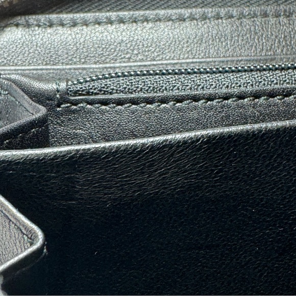 New Gucci Sukey GG Monogram Black Leather Zip Around Wallet W Gold GG Logo - Picture 12 of 13